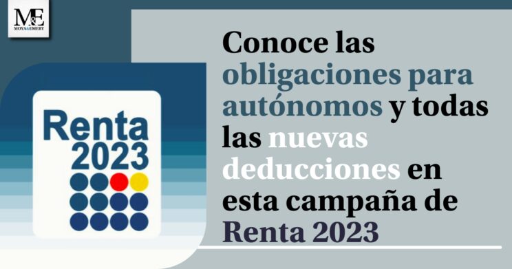 obligaciones para autónomos y deducciones en Renta 2023