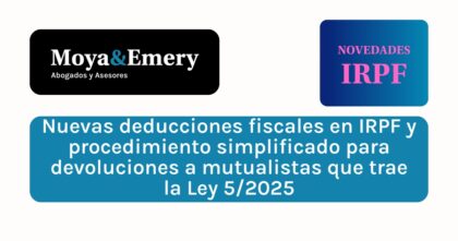 Nuevas medidas fiscales en IRPF de la Ley 5/2025, de 24 jul
